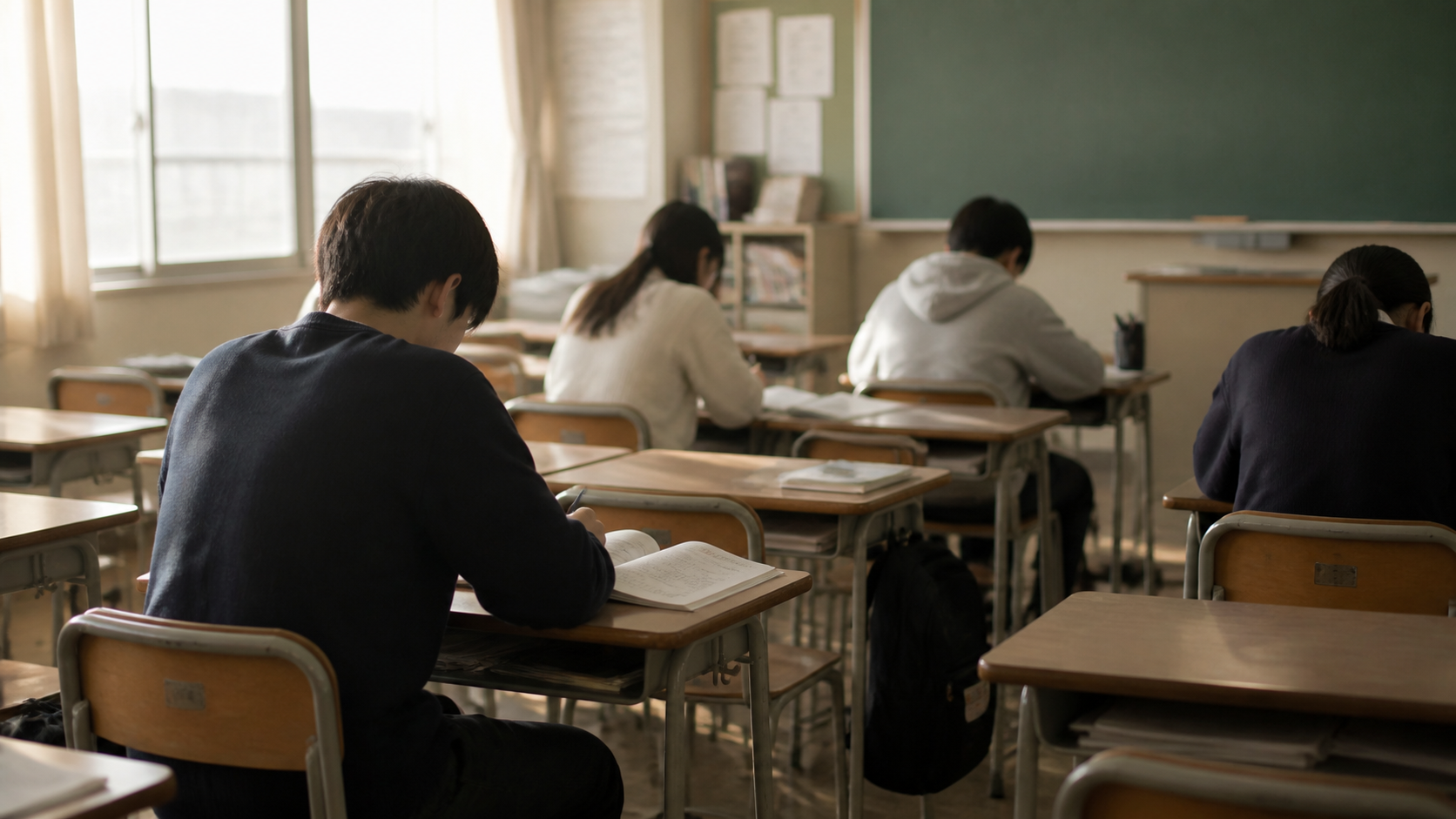 教室で勉強する学生たち